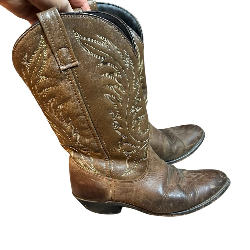 Laredo Brown Western Cowboy Boots 7.5 - Picture 3 of 5